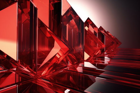 a row of red glass blocksの素材