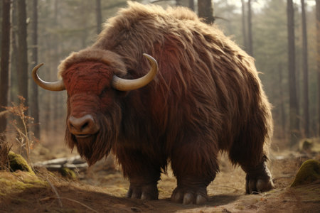 a large furry animal with hornsの素材