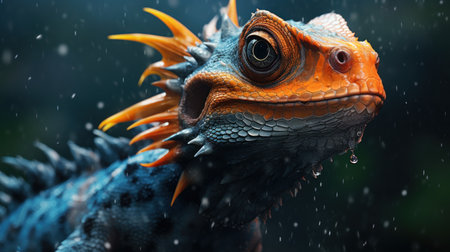 a close up of a lizardの素材