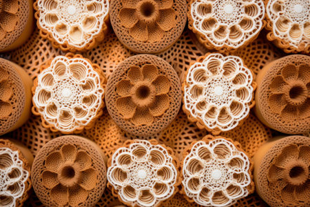 a group of brown and white objectsの素材