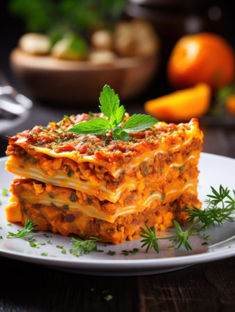 a plate of food on a tableの素材