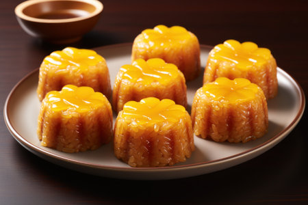 a plate of food on a tableの素材