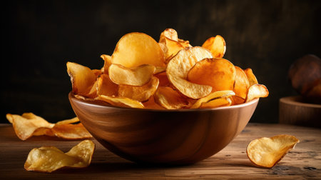a bowl of potato chipsの素材