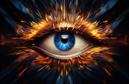 a close up of an eyeの素材