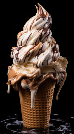 a close up of an ice cream coneの素材