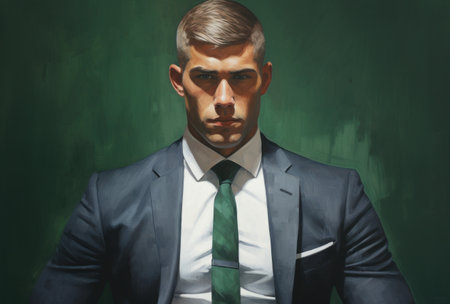 a man in a suit and tieの素材