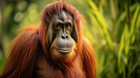 a orangutan looking at the cameraの素材