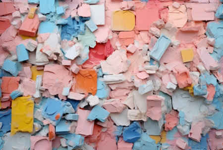 a pile of colorful pieces of paintの素材