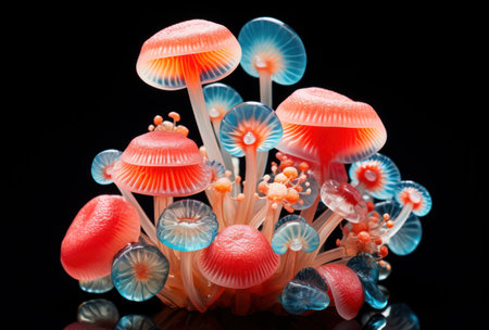a group of jelly mushroomsの素材
