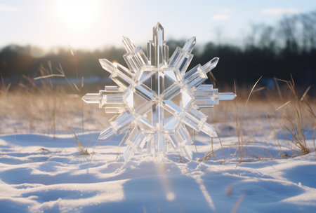 a snowflake in the snowの素材