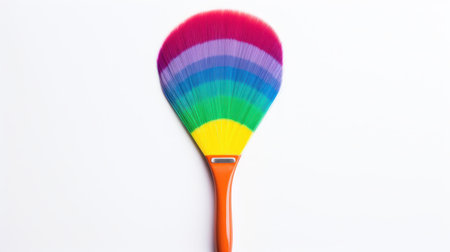 a rainbow colored fan on a white backgroundの素材