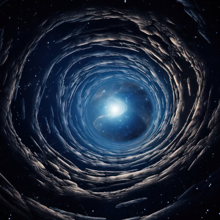 a spiraling light in spaceの素材