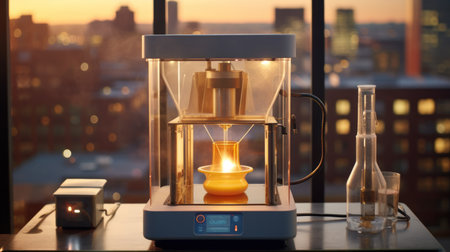 a machine with a light on itの素材