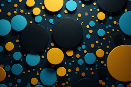 a group of black and yellow circlesの素材