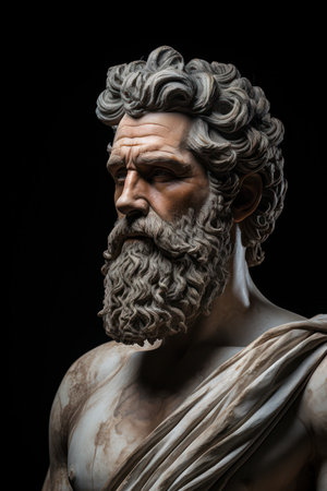 a statue of a man with a beardの素材