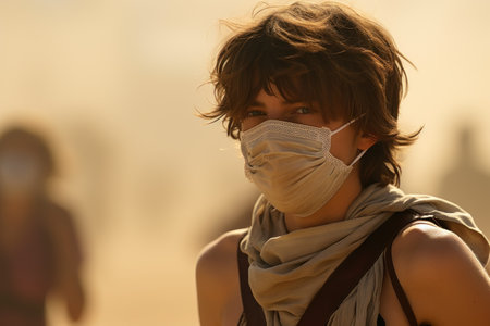 a person wearing a maskの素材