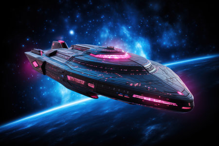 a space ship in spaceの素材