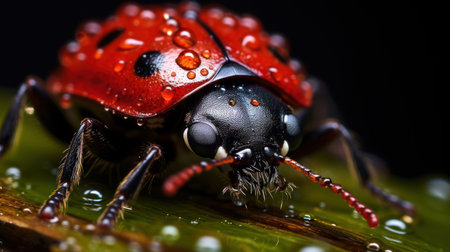 a close up of a ladybugの素材