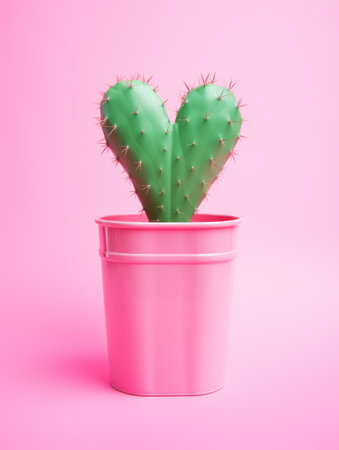 a cactus in a pink potの素材