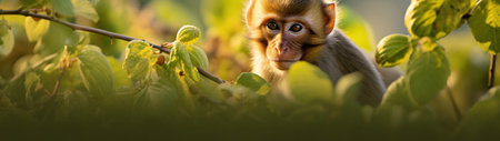 a close up of a monkeyの素材