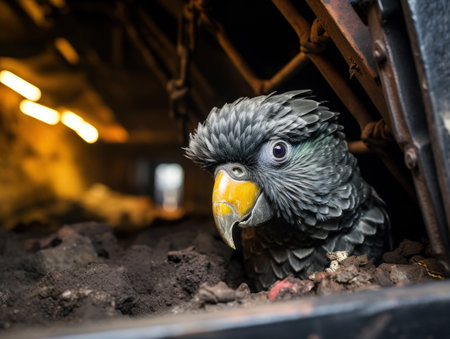 a bird with a yellow beakの素材