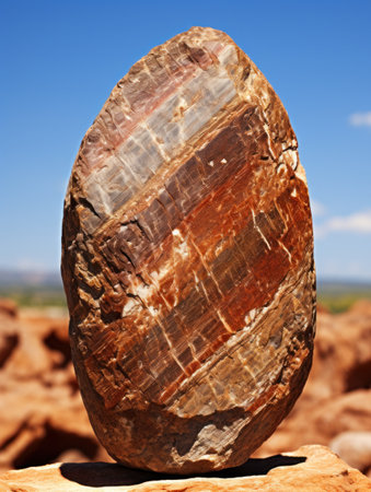 a rock with a striped patternの素材
