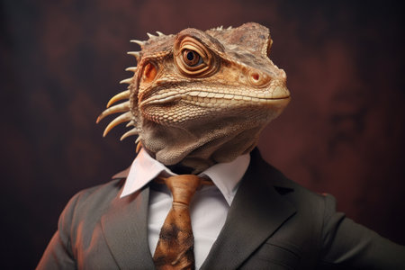 a lizard in a suitの素材
