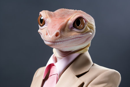 a lizard in a suitの素材