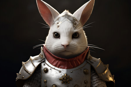 a white rabbit wearing a garmentの素材