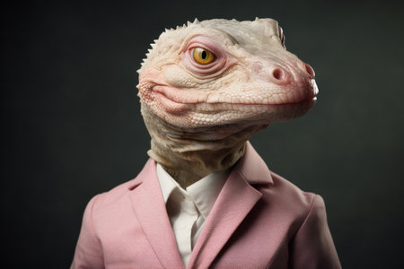 a lizard in a pink suitの素材