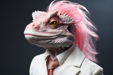 a lizard in a suitの素材
