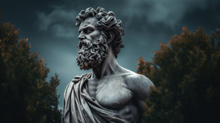 a statue of a man with a beardの素材