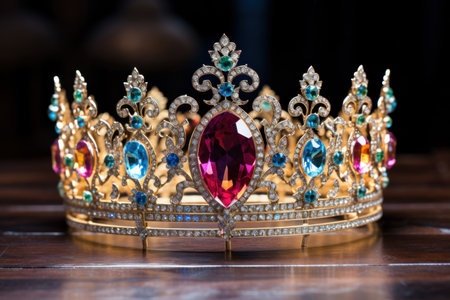 a crown with gemstones on itの素材