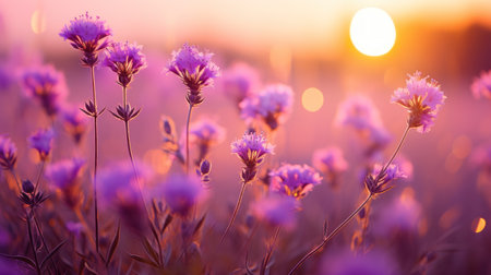 a close up of purple flowersの素材