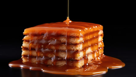 a stack of pancakes with syrup on topの素材