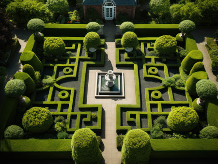 a fountain in a gardenの素材
