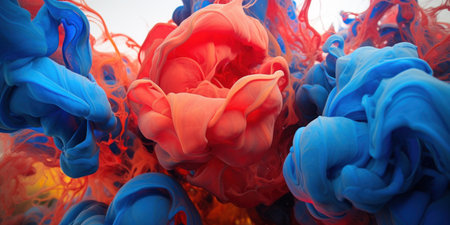 a close up of a colorful cloud of inkの素材