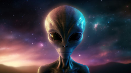 a alien with large eyesの素材