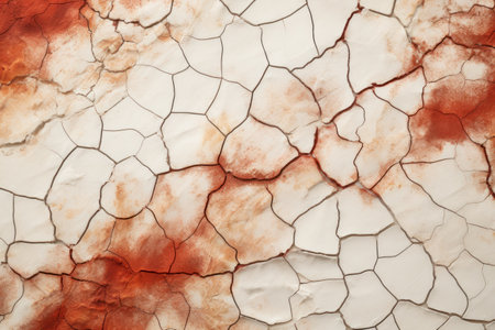a close up of a cracked surfaceの素材