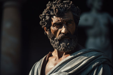 a statue of a man with a beardの素材