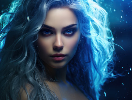 a woman with long hairの素材