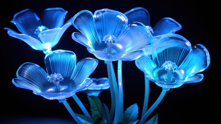 a group of blue flowersの素材