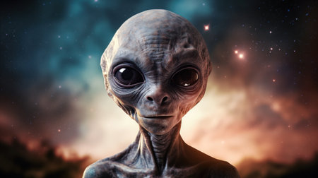 a alien with large eyesの素材