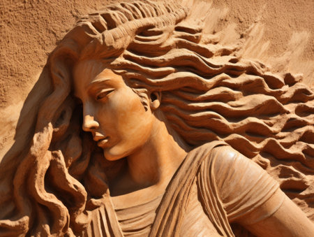 a sculpture of a woman with long hairの素材