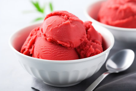 a bowl of red ice creamの素材