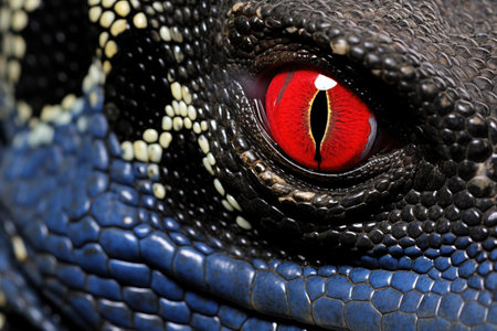 a close up of a reptile's eyeの素材