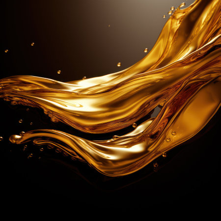 a liquid splashing in a black backgroundの素材