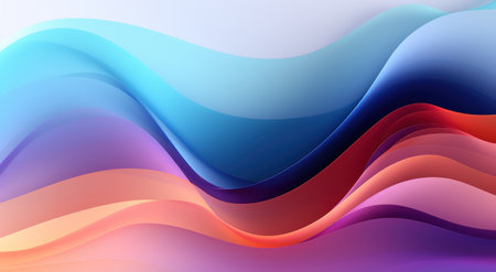 a colorful waves in a white backgroundの素材