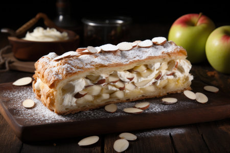 a pastry with almonds on topの素材