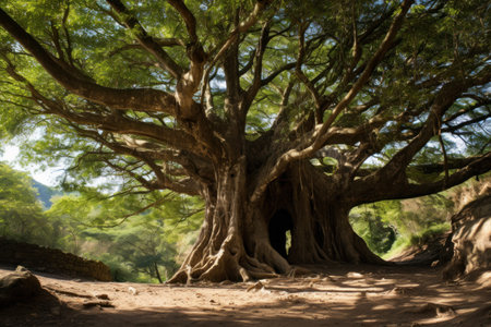 a large tree with many branchesの素材